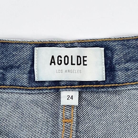 AGOLDE Parker Cut Off Denim Shorts Women’s Size 24 Swapmeet Dark Blue - Picture 3 of 5